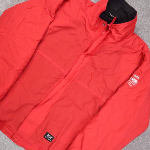 VTG Helly Hanson Fleece Lined XL Red Long Sleeve Full Zip Nylon Jacket - Picture 11 of 13